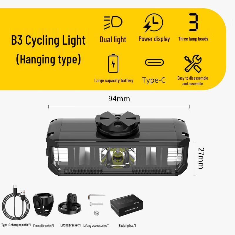 Lishi SS B3-D Bicycle Headlight 94x27mm