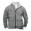 Men's Solid Color Zipper Pocket Zipper Sweatshirt Jacket Men's Sports Large Size Casual Sweatshirt Jacket