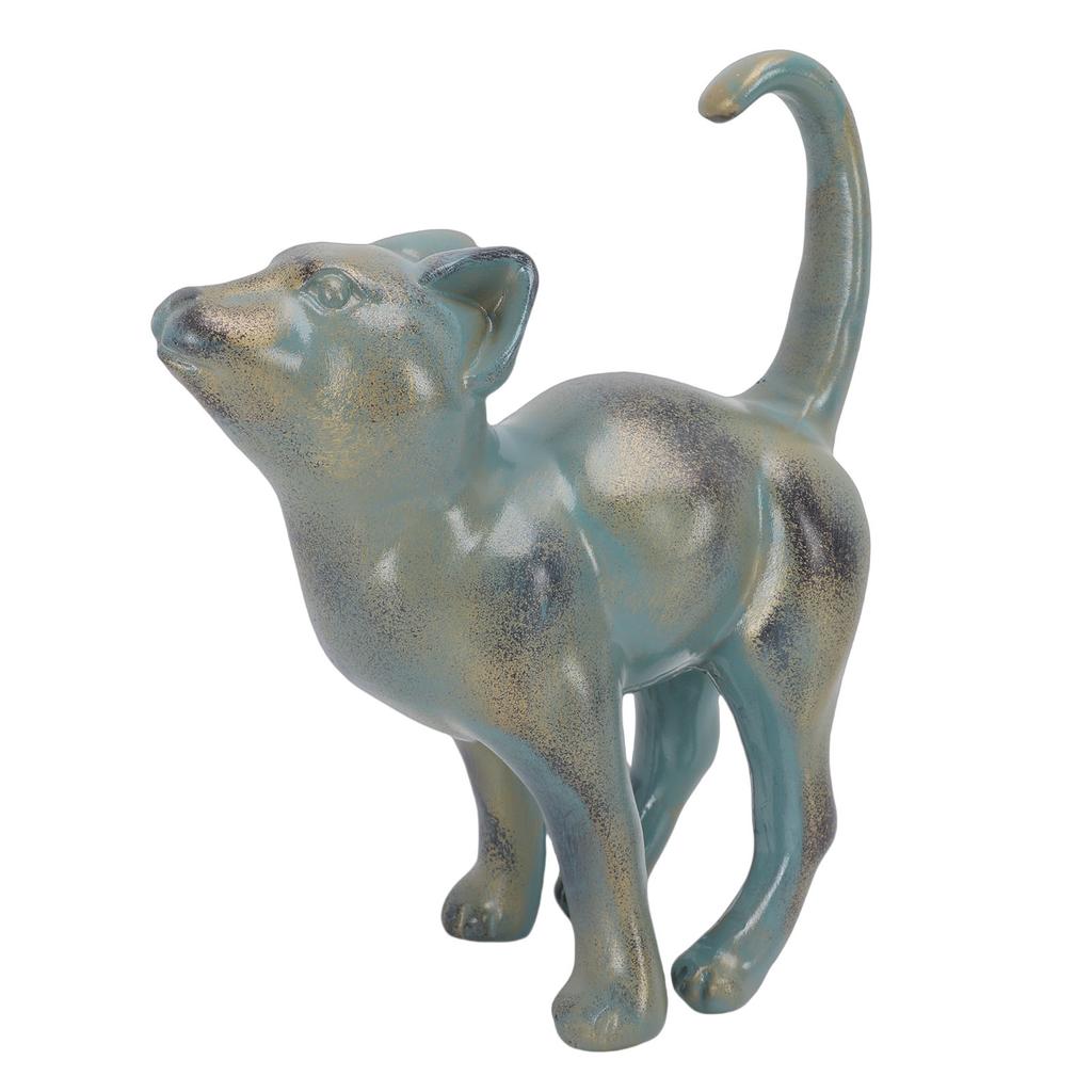 Resin Cat Statue Cute Small Cat Figurine Indoor Outdoor Ornament for Home Yard Lawn Porch Decoration