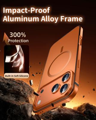 Luxury Alloy Lens Frame Matte Magsafe Case For iPhone 17 Air 17Pro 17Pro Max Translucent Hybrid Magnetic Shockproof Hard Cover