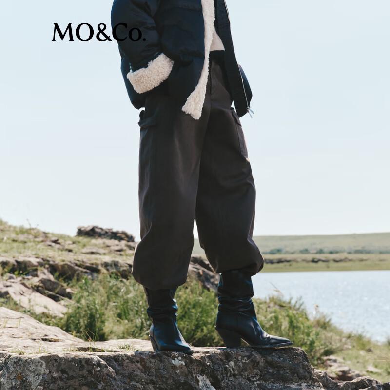 MO&Co. Cotton Workwear Curved Leg Pants