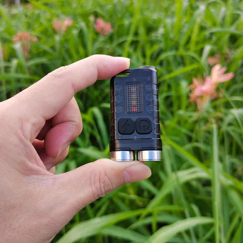 V3 Powerful EDC LED Keychain Flashlight 1000LM Mini Portable Work Light Type-C Rechargeable Torch Camping Fishing Pocket Lantern