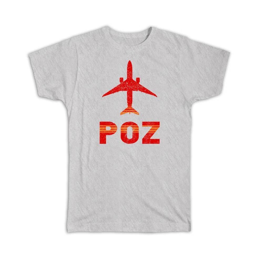 Gift T-Shirt : Poland Poznan Lawica Wieniawski Airport POZ Travel Airline Pilot M