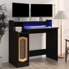 VidaXL Desk with LED Lights Black 97x45x90 Cm Engineered Wood, Computer Desk, Standing Desk, Desk with 805553