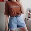 Summer Korean Women's New Curled-edge Casual Women High-waisted Shorts Jeans Women's Pants