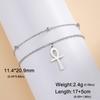 LIKGREAT Vintage Egypt Bracelet Ankh  Charms Stainless Steel  Bracelets Women Jewelry Double Chain Life Symbol Cross Amulet Anni