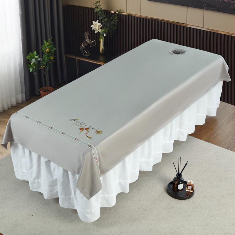 Thickened Cotton Linen Massage Bed Sheet - Solid Color