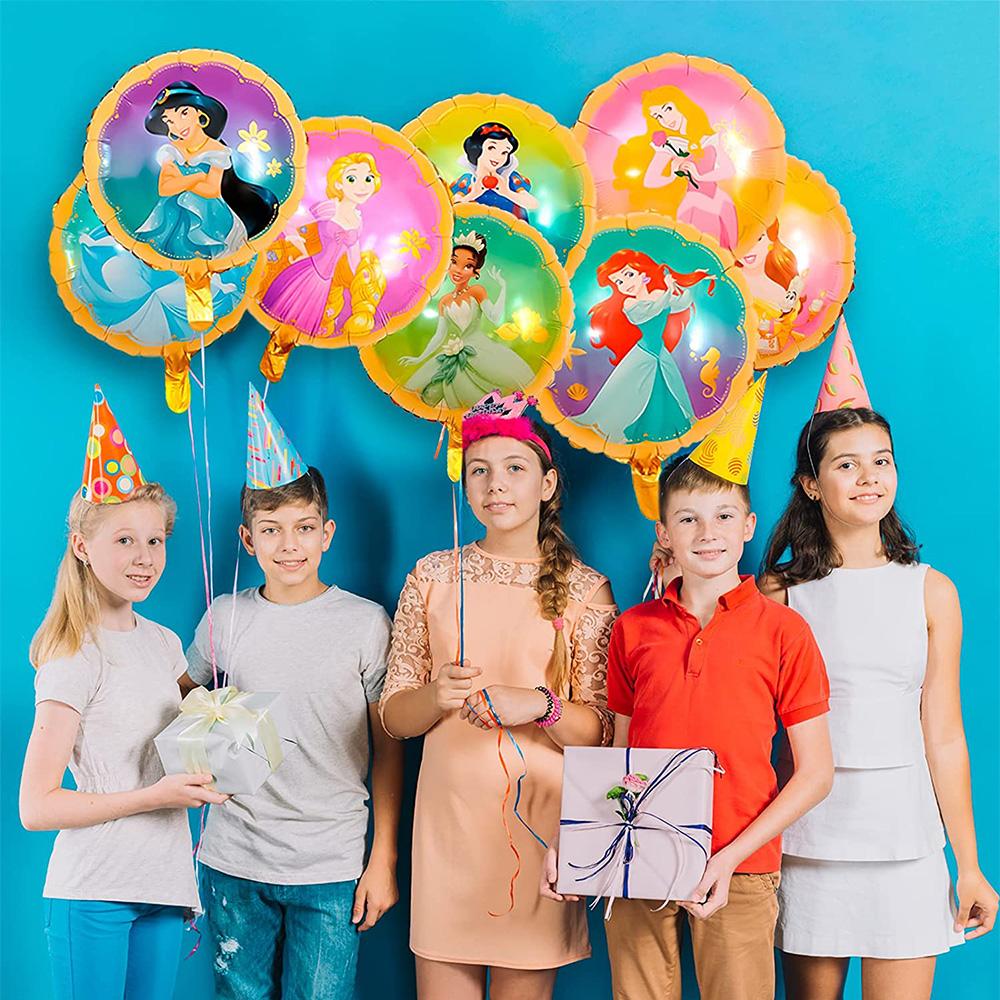 8Pc Reusable Colorful Princess Balloons Princess Theme Birthday Party Decoration