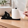 Cute Animal Tissue Holder Cat Shape Roll Paper Stand, Decorative Black Plastic Towel for Kitchen Holder, Stable Base Sturdy Dispenser Countertop Stand