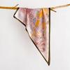 New Architectural Illustration Triangle Towel Women's Imitation Silk Retro Plant Printing Temperament Commuter Small Scarf Versatile High Sense
