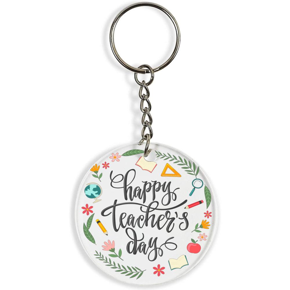 Happy Teachers Day Best Acrylic Ring Alphabet Keyring Ornaments Acrylic Key Chains Original and Practical Teacher's Gift