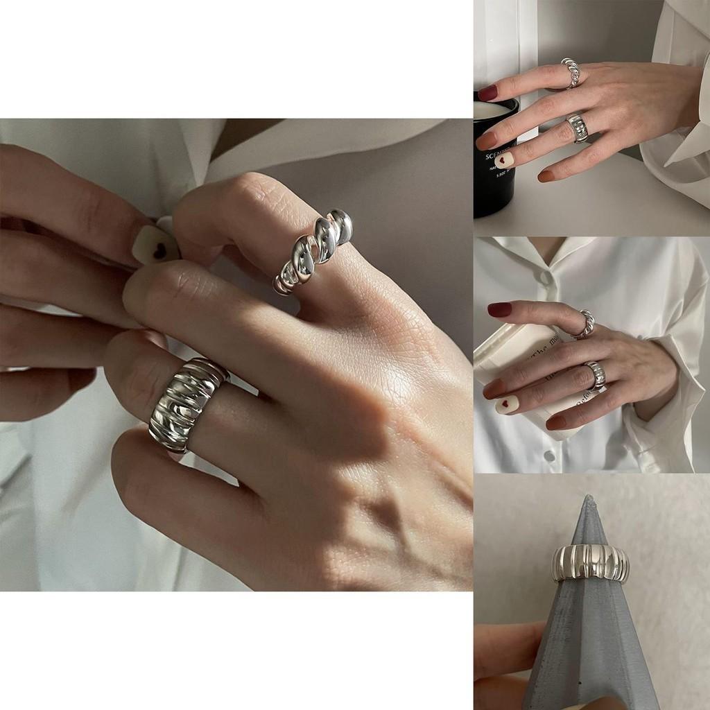 Unique Women's 925 Sterling Silver Adjustable Ring With Minimalist Korean Style Design