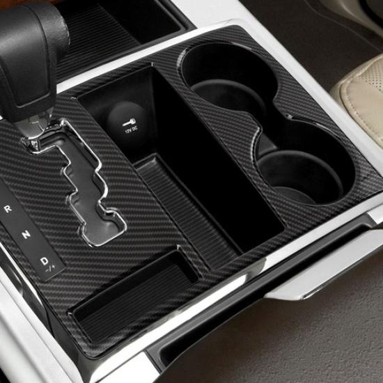Gear Shift Cup Holder Panel Trim Cover For Dodge Ram 1500 2010-2012 Carbon Fiber