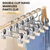 Multifunctional Stainless Steel Clothespins With Portable Hook Traceless Clip Children'S Pants Hanger For Storing Jeans Skirts