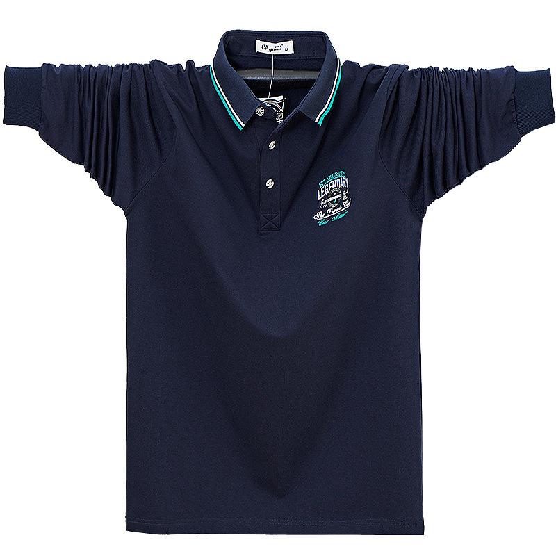 

Мужские зимние поло с воротником на флисовой подкладке, повседневные топы с длинным рукавом, толстовки, пуловеры на пуговицах, теплые рубашки для гольфа для мужчин XL тёмно-синий