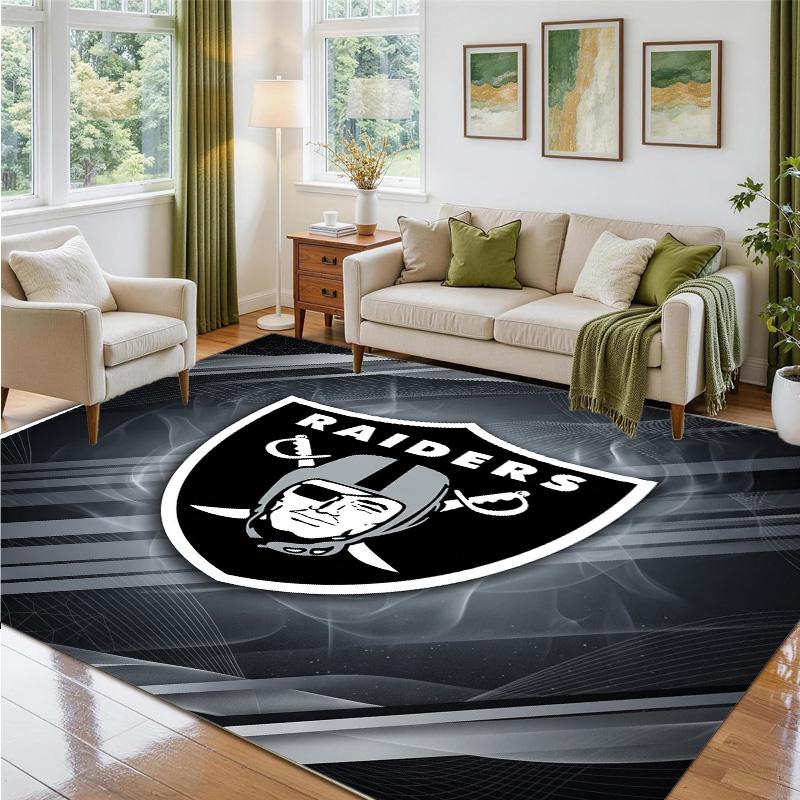 Las Vegas Raiders Design Crystal Velvet Rug Soft Decorative Mat for Bedroom Entrance