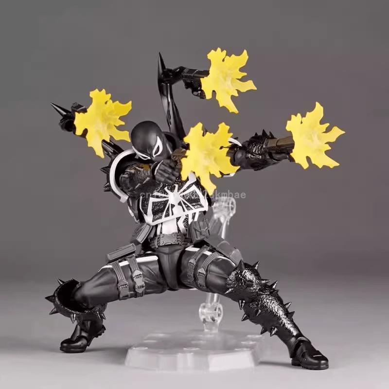 Agent Venom Revoltech Amazing Yamaguchi Anime Figures Venom Figurine Eugene Thompson Model Pvc Model Collection Statue Toy Gifts