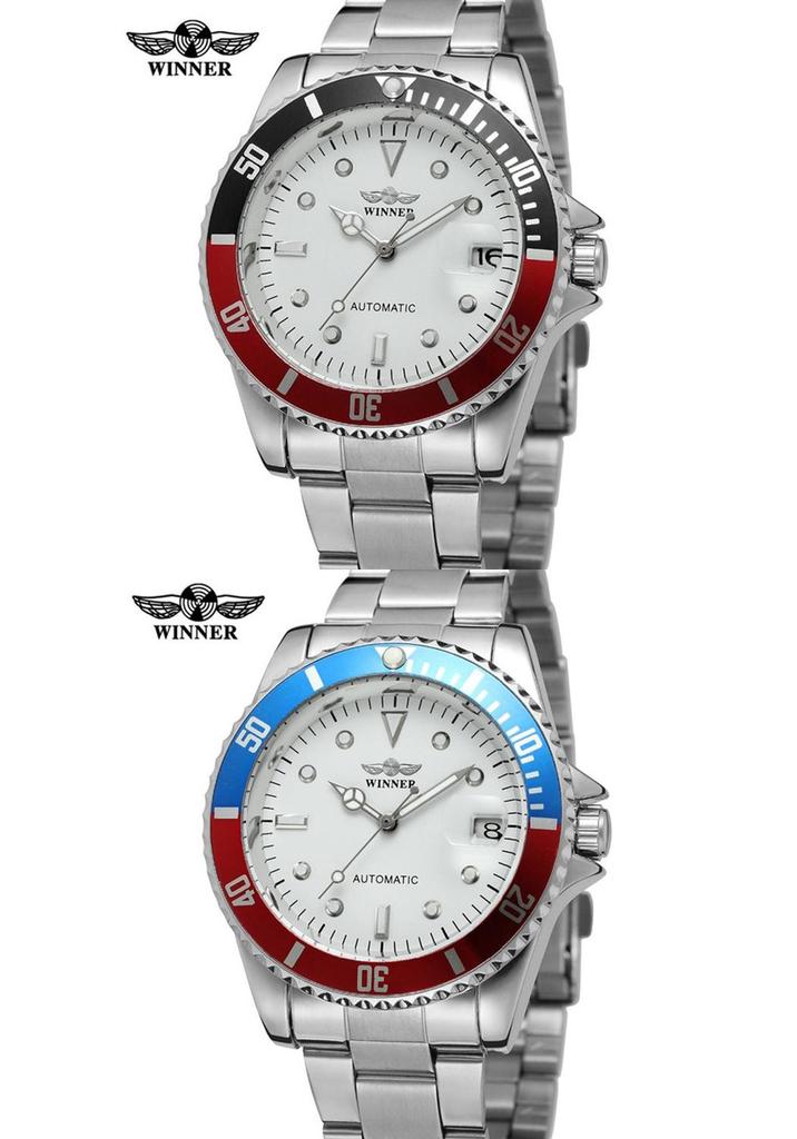 WINNER Classic Green Automatic Waterproof Mechanical Watch for Men & Women