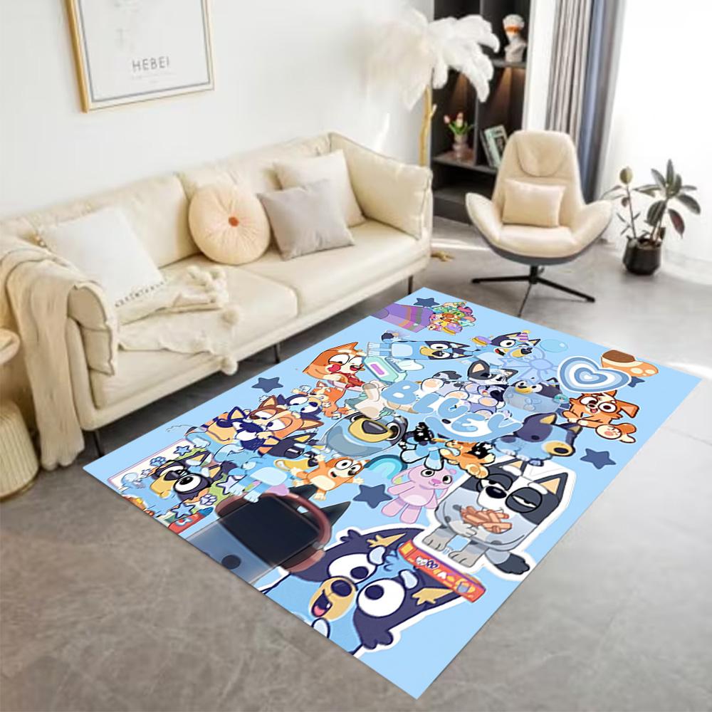 Bluey Bingo Adventure Floor Mat Suitable for Dormitory Decorate room Kitchen Game Room Antislip Carpet Anime Office Decor