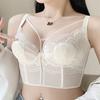 Adjustable women's secondary breasts beauty salon correction anti-sagging upper support four-row buckle gathering soft steel ring bra