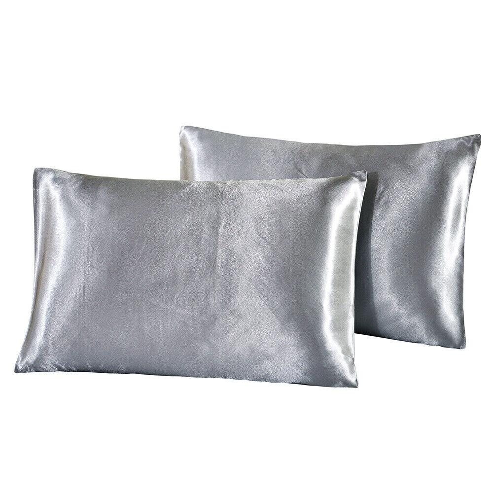 Buy Silk 2piece Pure Emulation Silk Satin Pillowcase Comfortable Pillow Cover Pillowcase For