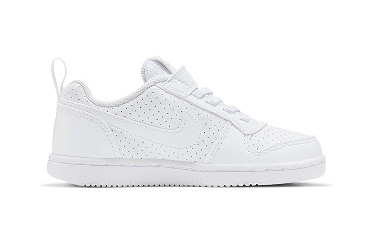 Nike Court Borough Cushioning, Wear Resistant Low top Kids' Skateboarding Shoes White Children Aged 3 7 Years Old AV3167-100