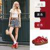 Leather women's spring and summer new platform mesh sports board shoes versatile retro red women