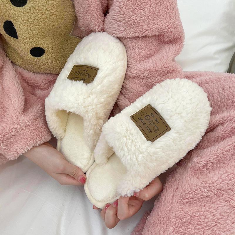 Warm Non-slip Cotton Slippers for Couples - Thick Sole, Indoor Autumn/Winter