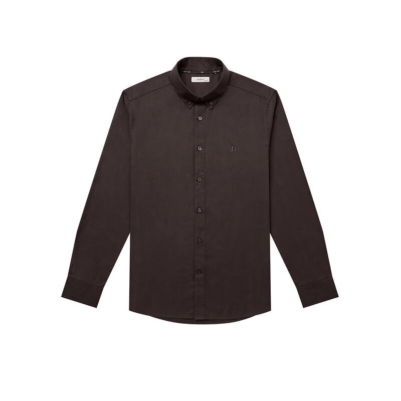 HAZZYS Men's 2025 Autumn Cotton Lyocell Blend Long-Sleeve Shirt
