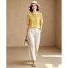 EST+II Gentle Embroidered Lapel Top & Wide-Leg Cropped Pants Set