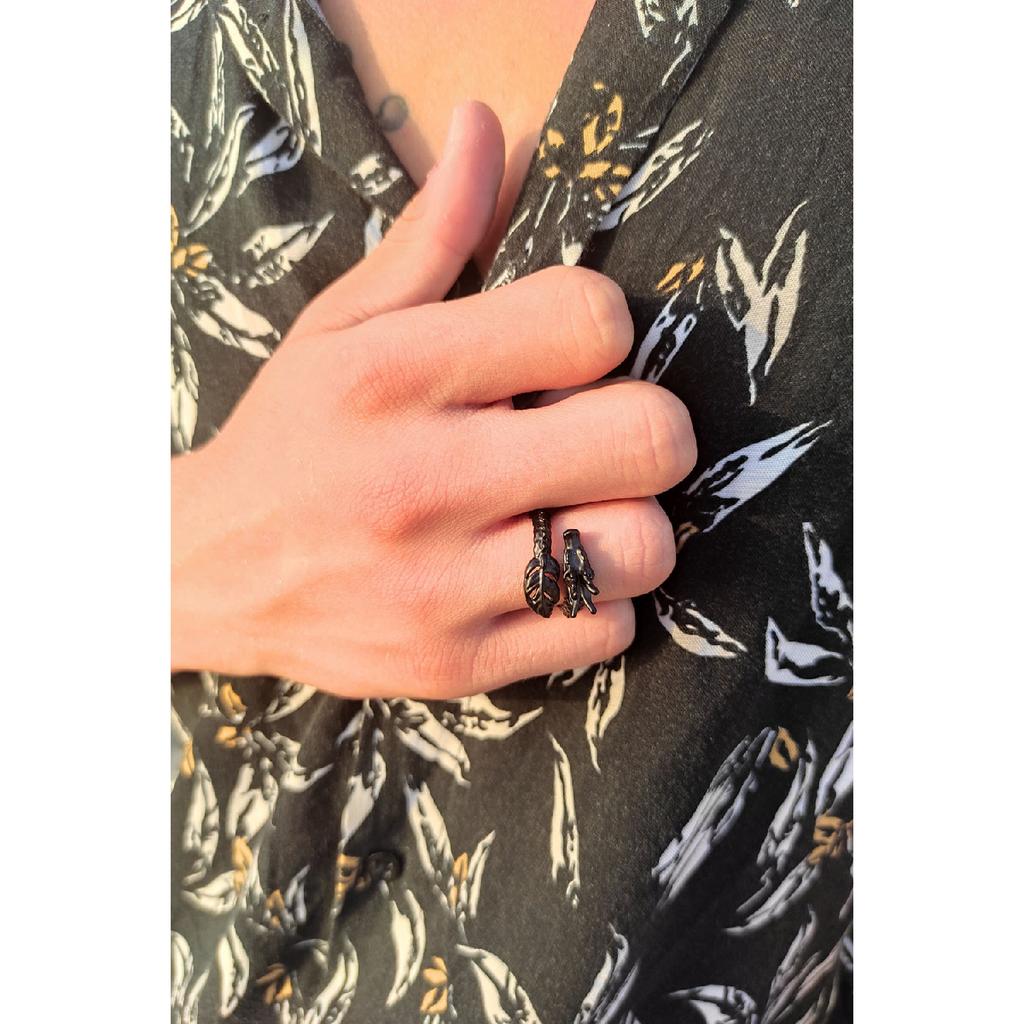 Schwarz plattierter verstellbarer Drachenmodell-Ring