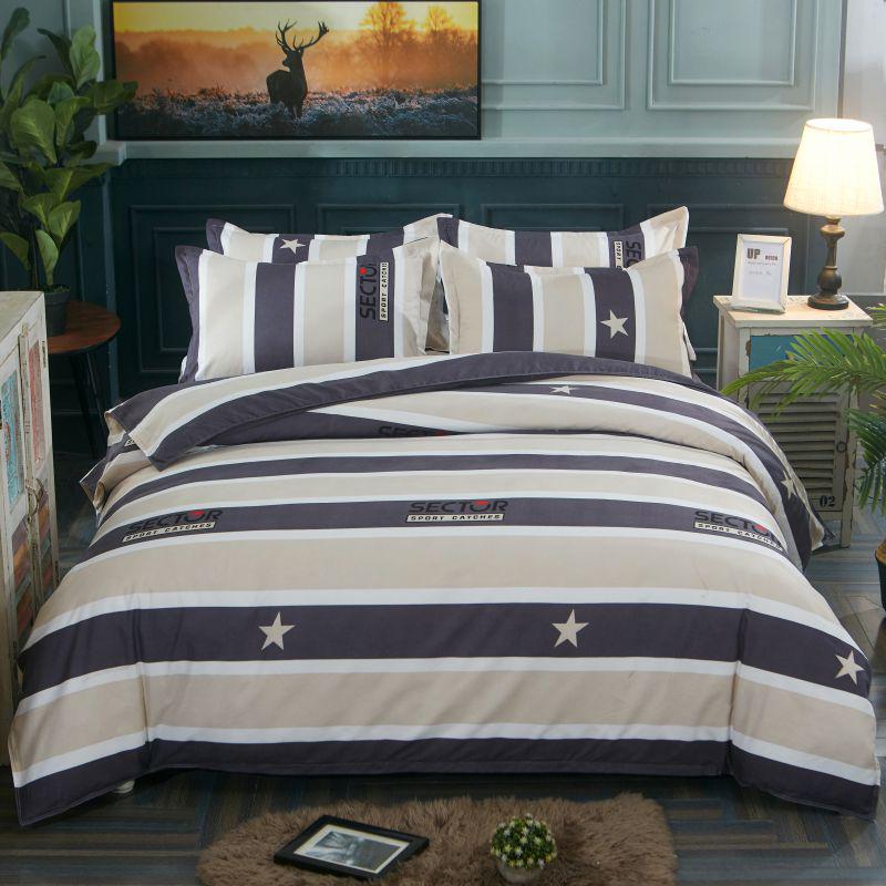Four-Piece INS Style Cartoon Bedding Set: A-Class Single Duvet Cover, Universal for All Seasons