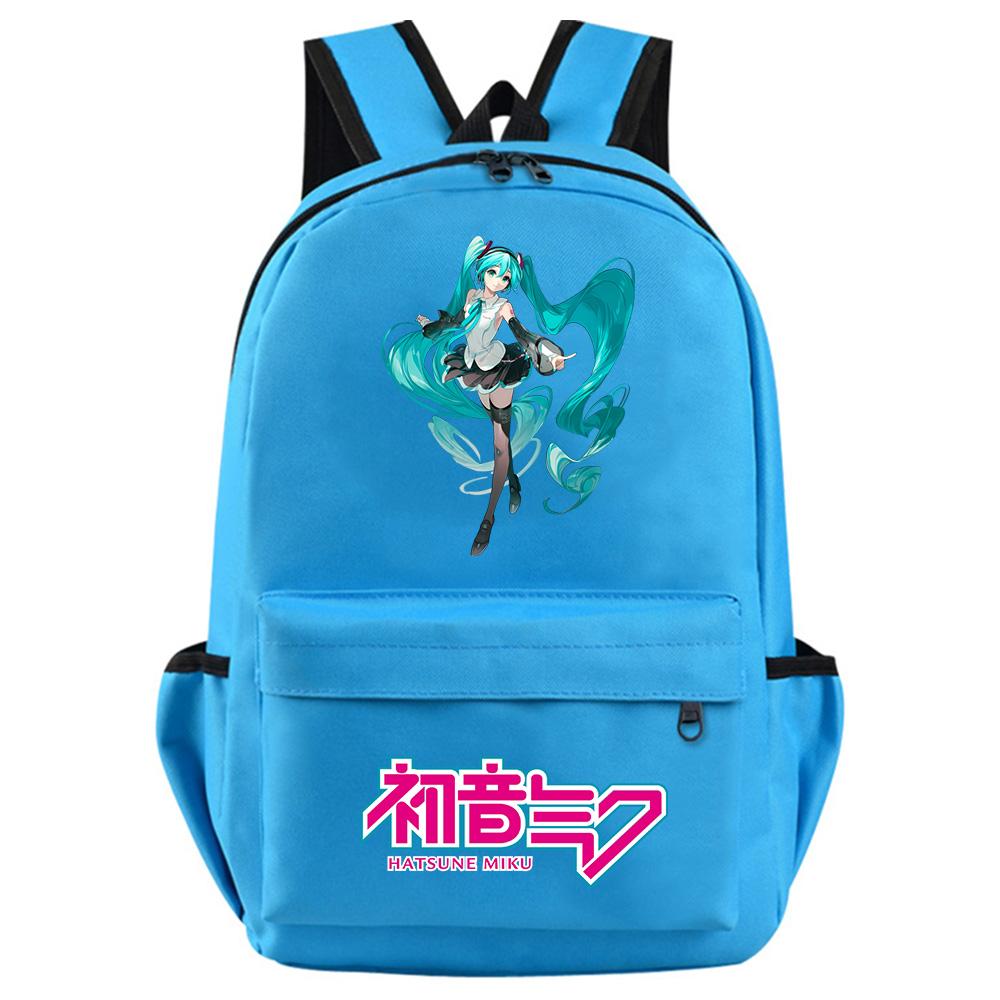 Anime Cartoon Hatsune Miku Printed Backpack for Teenager Student Girl Boy Bookbag Schoolbag Women Large Capacity Waterproof Travel Bag Gift Rucksak
