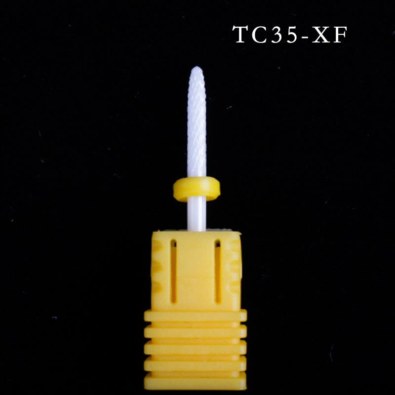 Nail Art Ceramic Grinding Head, Single Corn Bullet Cylindrical Rocket-Shaped Nail Electric Grinding Machine Accessories Grinding Head