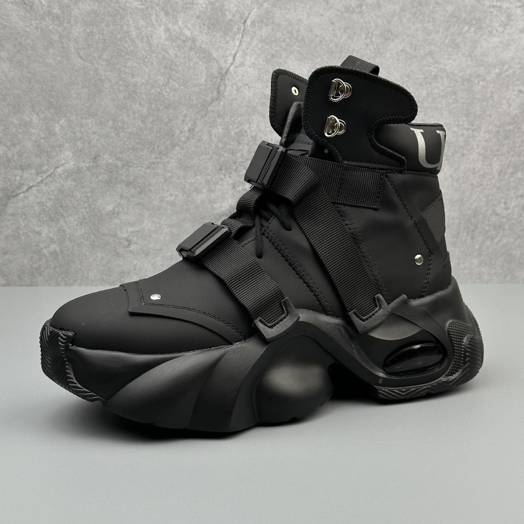 Europäische Herren High-Top Schwarze Sneaker: Frühling 2025 Trend, Größenerhöhend und Stilvoll