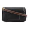 Tory Burch Miller Metallic Double T Logo Flap Stitched Pebble Leather Messenger Bag Tote Shoulder Bag Women Bags Black 144020-001