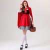 New Adult Girl Halloween Little Red Riding Hood Dress Cape Suit Party Role-playing Costume