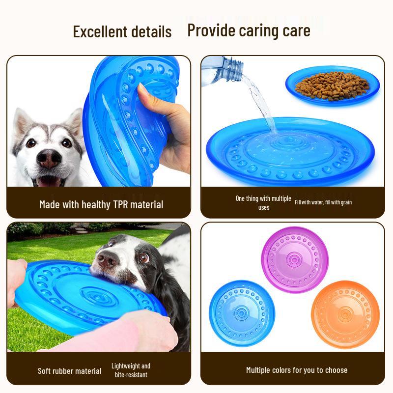 Durable TPR Flying Disc for Dogs - Bite-Resistant, Soft, Easy-to-Throw Training Toy for Outdoor Fun