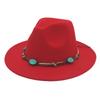 New Emerald Western Style Top Hat Resin Accessories Jazz Hat European And American Style Woolen Felt Hat