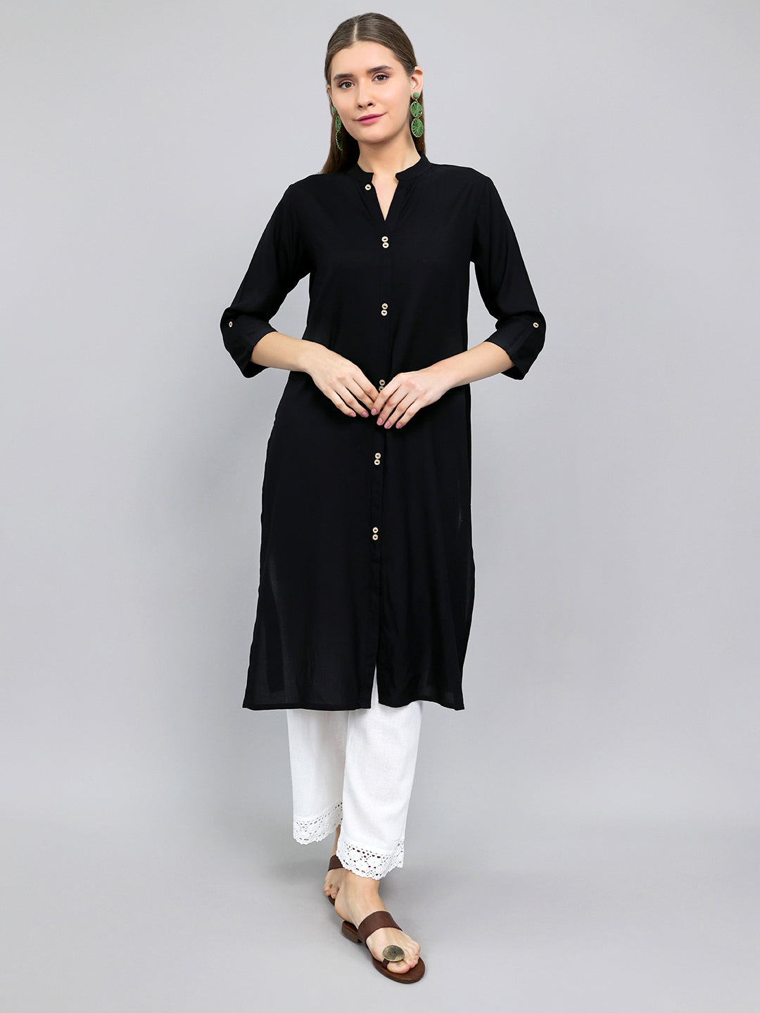 Monte Carlo Women Regular Fit Black Kurti M чёрный