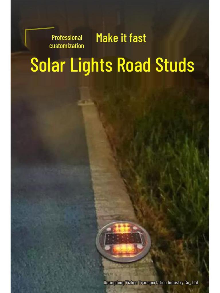Double-Sided Solar Aluminum Road Stud Light - Reflective Highway Marker for Safety & Guidance