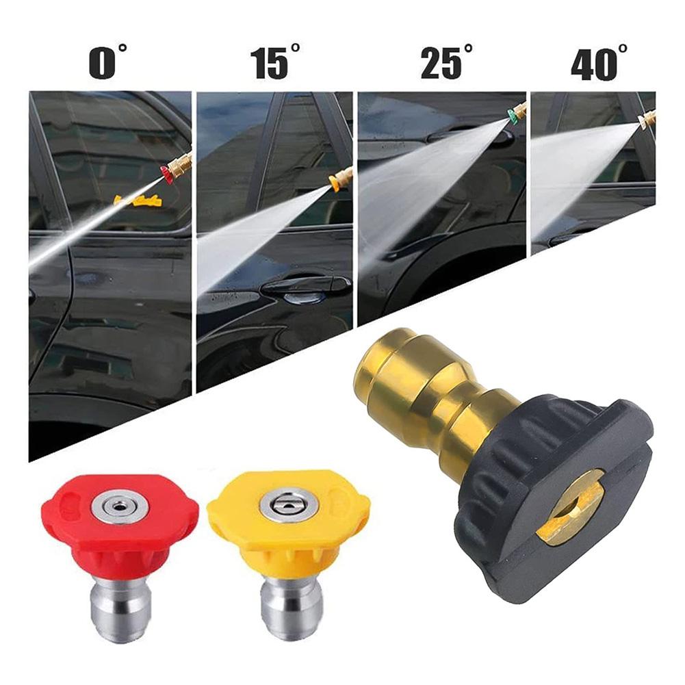 5PCS 1/4inch Pressure Washer Spray Tips Nozzles Quick Connect Garden High Pressure Washer Spray Nozzle 0 15 25 40 Degree