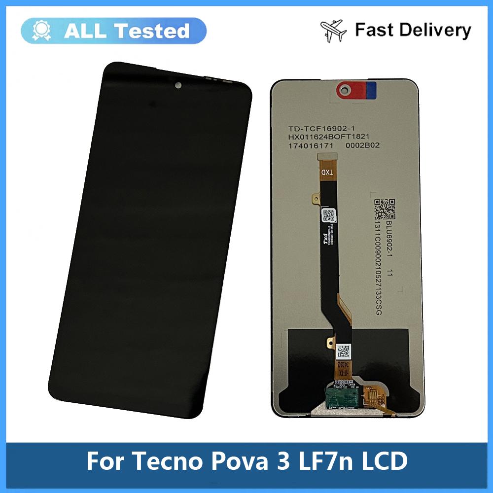 LCD Screen and Digitizer Full Assembly For Tecno Pova 3 LF7n