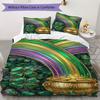 Coins&Rainbows Pattern Bedding Uilt Set Uilt Cover Pillowcase Home Decoration Birthday Gift (1 * Duvet Cover + 2 * Pillowcase  Without Core)116