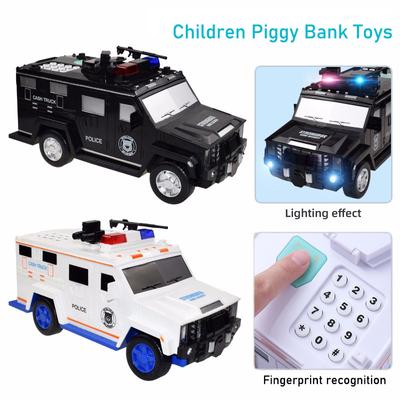 Kreative Sparschwein-Spielzeuge Kinder Smart Passwort Banknote Auto Münzbank Figur Spielzeug Rollenspiel Spardose Musik Polizeiautos