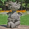 Little Dinosaur Meditation Statue, Home Garden Decoration Luminous Dragon Garden Decoration Resin Handicraft Ornament