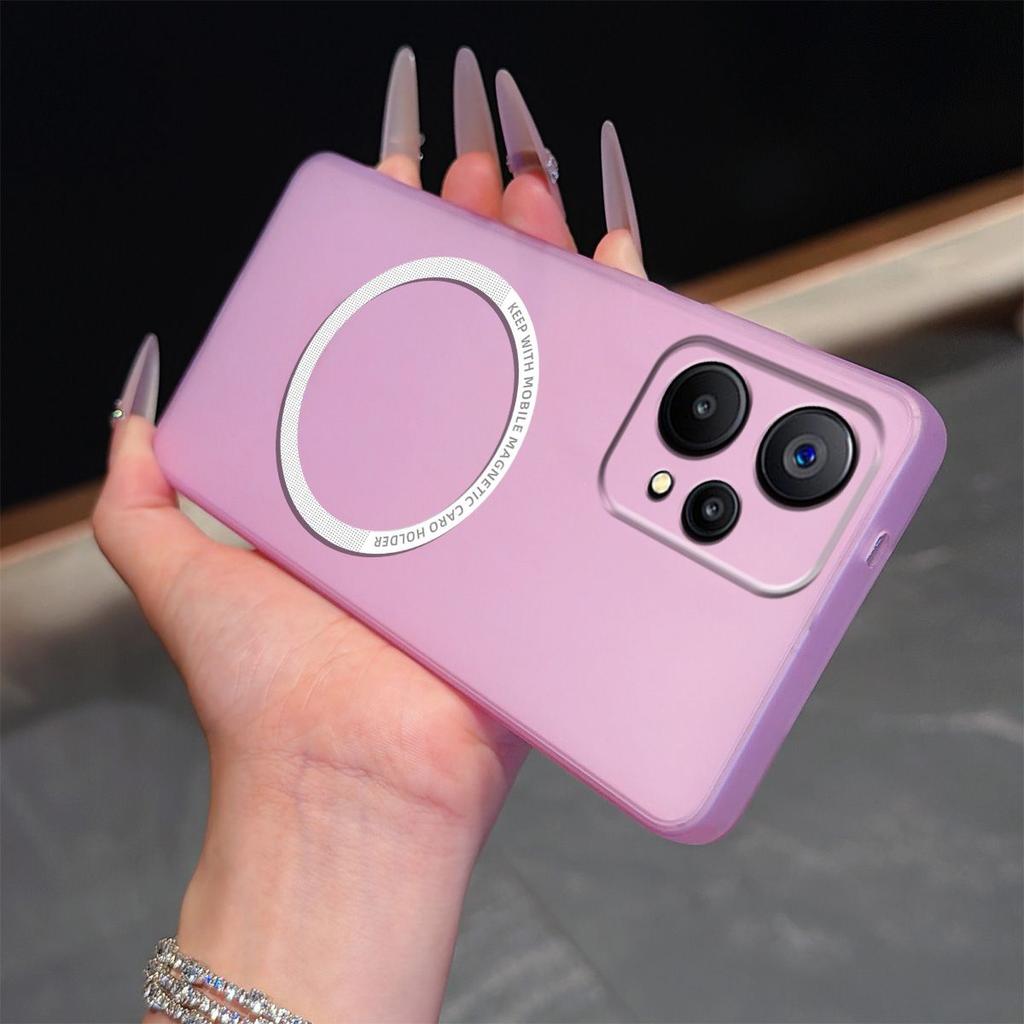 Magnetic Semi‑Transparent Matte Phone Case for Realme 9 5G 4G,9 Pro+,9 Pro,Narzo 50 Pro 5G Soft TPU Shockproof Cover