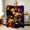 Gothic Vampire Nobleman Intricate Dark Patterns Flannel Blanket Allseason Fleece Blanket For Living Room Bedroom Gaming Room Home Decor