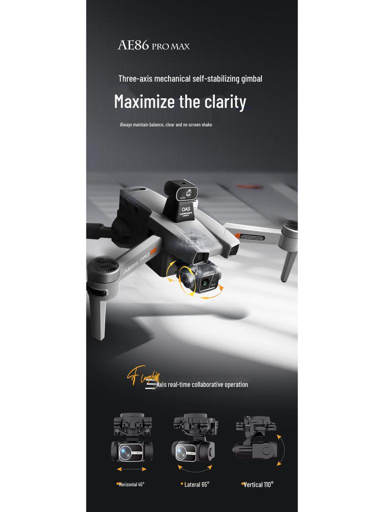 AE86 Professional HD Drone with Obstacle Avoidance, Anti-Shake, GPS, Auto Return, and Digital Image Transmission.