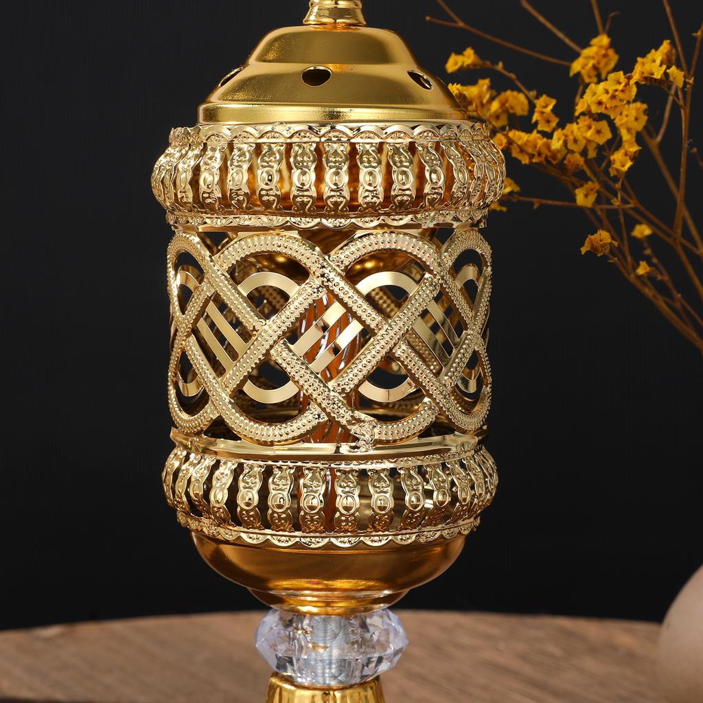 Golden Iron Art Pattern Carbon Aromatherapy Stove Middle Eastern Home Decoration Festival Atmosphere Props Arab Wedding Crafts